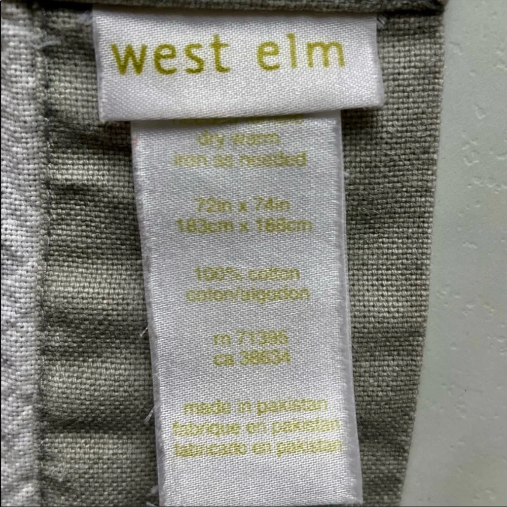 West Elm Grey and White Bold Striped Shower Curtain 72x74